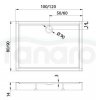 NEW TRENDY Brodzik 100x80x14 COLUMBUS stelaż B-0240